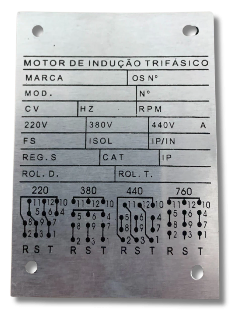 Placa de Voltagem 12 Pontas Trifásico