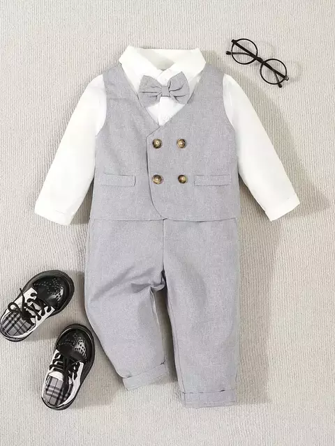 Conjunto Cinza kit 4 peças infantil Boduchinhos