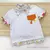 Conjunto Camiseta ou Body T-Shirt 2 em 1 Summer e Bermuda Casual Branca Frutinhas e Chapéu Australiano Laranja Índigo Trend na internet