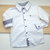 Camisa Social ou Body Branca Ásia Azul Marinho Adulto Infantil Bebê Índigo Trend