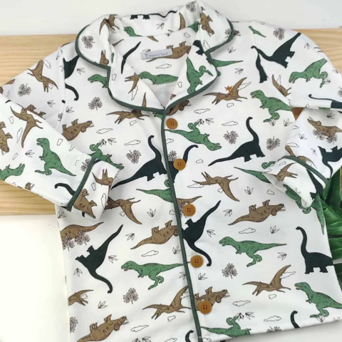 Casaco Pijama Dino Épico Moletinho Infantil Bebê Índigo Trend
