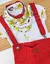 Conjunto Camisa Social ou Body Branca Pokémon Pikachu Bermuda Casual e Suspensório Vermelho e Babador ou Bandana Pokémon Pikachu Índigo Trend na internet