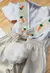 Conjunto Bata ou Body Charles Branca Minha Primeira Páscoa Bosque Cenourinha Coelho Bordado Jardineira Macacão Charles Bege Páscoa Bosque Cenourinhas e Coelho Bordado e Boina Bege Orelhas Coelho Páscoa Índigo Trend