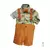 Conjunto Camisa Social ou Body Safári Digital Bermuda Casual Gravata Borboleta e Suspensório Laranja Índigo Trend