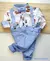 Conjunto Camisa Social ou Body CoComelon Calça Esporte Fino Botão Branco Gravata Borboleta e Suspensório Azul Bebê Índigo Trend - Índigo Trend