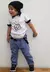 Conjunto Camiseta ou Body T-Shirt 2 em 1 Summer Preta Blogueirinho Líbano Jardineira Denim Claro Nó Detalhe Preto e Touca Malha Preta Índigo Trend na internet