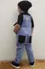 Conjunto Camiseta ou Body T-Shirt Preta Blogueirinho Jardineira Denim Claro Nó Detalhe Preto Touca Malha Preta Índigo Trend - comprar online
