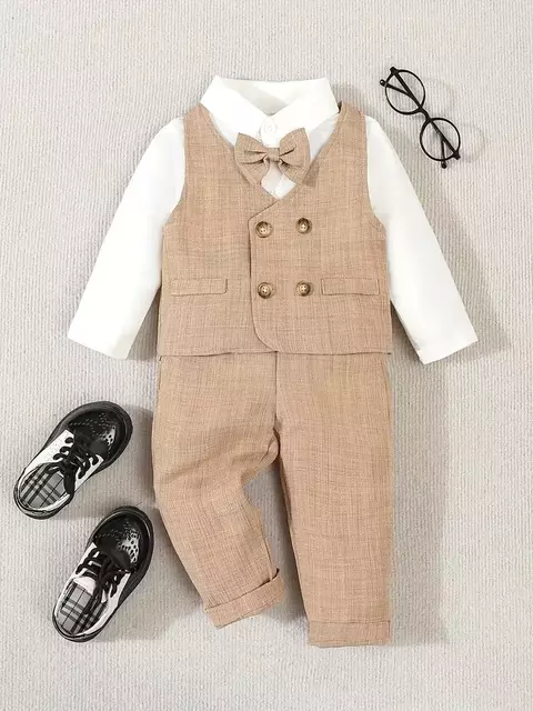 Conjunto caramelo Kit 4 peças Infantil Terninho Boduchinhos