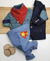 Conjunto Camisa Social ou Body Verde Xadrez Dinamarca Calça Esporte Fino Denim Claro Blazer Azul Marinho Com Xadrez Dinamarca Festa Junina e Babador ou Bandana Vermelho Estrelas Índigo Trend na internet