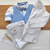 Conjunto Camisa Social ou Body Branca Finlândia Linho Azul Bebê Calça e Blazer Social Branco Linho Colete e Gravata Borboleta Azul Bebê Linho Índigo Trend