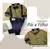 Kit Pai e Filho Camisa Social ou Body Amarelo Xadrez Veneza Calça Casual Gravata Borboleta e Suspensório Azul Marinho Índigo Trend