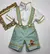 Conjunto Bata ou Body Branca Príncipe Personalizada Nome Bordado Bermuda ou Calça Verde Bordada com Suspensório Pequeno Príncipe Índigo Trend - comprar online