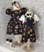 Kit Irmãos Camisa Social ou Body Branca Amsterdã Jardineira e Gravata Borboleta Natal Urso Escocês Vestido Princesa Com Manga Bufante e Laço Ursa Escocesa Verde Natal Índigo Trend