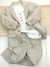 Conjunto Bata ou Body OffWhite Cambraia Calça e Blazer Social Bege Linho Índigo Trend