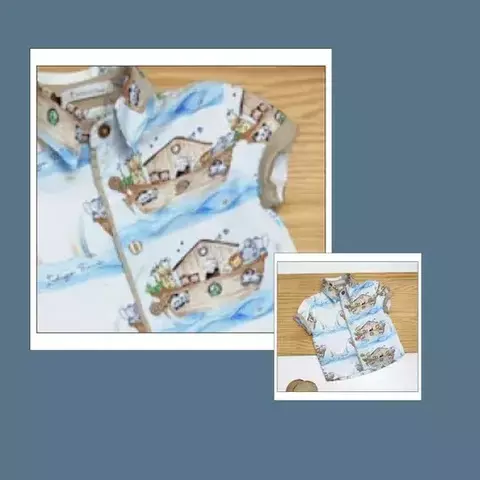 Kit Pai e Filho Camisa Social ou Body Arca de Noé Digital Índigo Trend