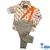 Conjunto Camisa Social ou Body Oslo Safári Calça Casual Verde Caqui Gravata Borboleta Caramelo e Suspensório Laranja Índigo Trend