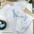 Conjunto Camiseta ou Body T-Shirt Branca Coelho Colors Azul e Bermuda Azul Coelho Colors Esporte Fino Índigo Trend
