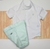 Conjunto Bata ou Body Gola Padre Branca Detalhes Verde Bebê Madri e Bermuda Verde Claro Madri Esporte Fino Índigo Trend