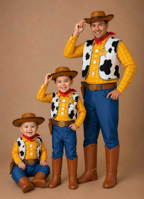 Kit Pai e Filhos Fantasia Realista Woody Dropshipping
