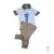 Conjunto Camiseta ou Body T-Shirt 2 em 1 Summer Branca Girafa Savaninha e Calça Casual Caramelo Índigo Trend