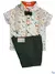 Conjunto Camisa Social ou Body Savana Safári Bermuda Casual e Gravata Borboleta Verde Musgo e Suspensório Bege Índigo Trend