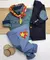 Conjunto Camisa Social ou Body Verde Xadrez Dinamarca Calça Esporte Fino Denim Claro Blazer Azul Marinho Com Xadrez Dinamarca Festa Junina e Babador ou Bandana Vermelho Estrelas Índigo Trend - comprar online