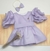 Kit Vestido Alice e Laço Lilás Lavanda Infantil Bebê Índigo Trend