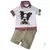 Conjunto Camiseta ou Body T-Shirt 2 em 1 Summer Branca Dog Vintage e Bermuda Verde Caqui Casual Índigo Trend