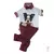 Conjunto Camiseta ou Body T-Shirt 2 em 1 Summer Branca Dog Vintage Calça Esporte Fino e Gravata Borboleta Vinho Marsala Índigo Trend