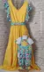 Kit Mãe e Filho Vestido Rainha Amarelo Bata ou Body Branca e Jardineira Azul e Amarelo Baby Shark Dododo Índigo Trend