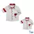 Kit Pai e Filho Camisa Social ou Body Branca Barcelona Vermelho Índigo Trend