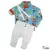 Conjunto Camisa Social ou Body Laranja Tailândia Fundo do Mar Calça Casual e Suspensório Branco Gravata Borboleta Laranja Índigo Trend