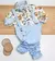 Conjunto Camisa Social ou Body Azul Bebê Baby Safári Calça Esporte Fino Gravata Borboleta e Suspensório Azul Bebê Índigo Trend