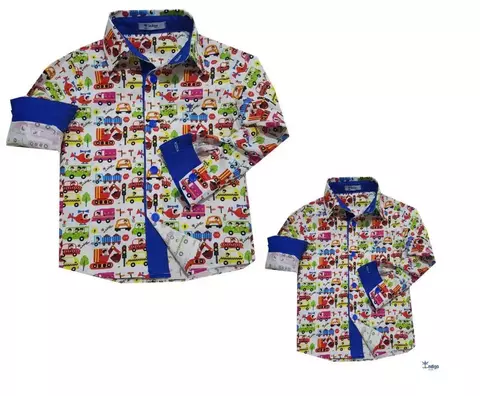Kit Pai e Filho Camisa Social ou Body Bulgária Transportes Índigo Trend