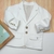 Blazer Branco Bengaline Infantil Bebê Índigo Trend