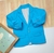 Blazer Azul Turquesa Bengaline Infantil Bebê Índigo Trend