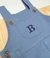 Jardineira Denim Claro Personalizada com a Inicial do Nome Bordado Esporte Fino Infantil Bebê Índigo Trend - comprar online