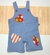 Jardineira Denim Claro Esporte Fino Festa Junina Laranja Listras Infantil Bebê Índigo Trend