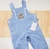 Jardineira Azul Bebê Linho Bordado Arca de Noé Infantil Bebê Índigo Trend - comprar online