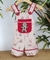 Jardineira Natal Bosque dos Sonhos Vermelho Esporte Fino Bordado Boneco Biscoito Gengibre Infantil Bebê Índigo Trend