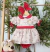 Imagem do Kit Irmãos Bata ou Body Gola Padre Vermelha e Jardineira Natal Bosque dos Sonhos Bordado Boneco Biscoito Gengibre Vestido Princesa Com Manga Bufante Natal Bosque dos Sonhos e Laço Vermelho Índigo Trend