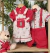 Kit Família Bata ou Body Gola Padre Vermelha e Jardineira Natal Bosque dos Sonhos Bordado Boneco Biscoito Gengibre Camisa Social ou Body Natal Bosque dos Sonhos Bermuda Esporte Fino Gravata Borboleta e Suspensório Vermelho Vestido Adulto Rainha Vermelho Índigo Trend - comprar online