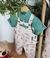 Conjunto Bata ou Body Gola Padre Verde Oliva e Jardineira Natal Bosque dos Sonhos Índigo Trend na internet