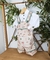 Kit Mãe e Filho Bata ou Body Gola Padre Branca Jardineira Natal Bosque dos Sonhos e Vestido Adulto Verde Oliva Alcinha Charlotte Índigo Trend - Índigo Trend