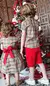 Kit Irmãos Camisa Social ou Body Xadrez Veneza Burb Bermuda Vermelha Esporte Fino Vestido Princesa Com Manga Bufante Xadrez Burb Natal e Laço Vermelho Índigo Trend - comprar online