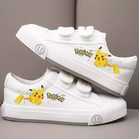 Tênis Tipo Allstar Preto e Branco Pikachu Pokémon Dropshipping