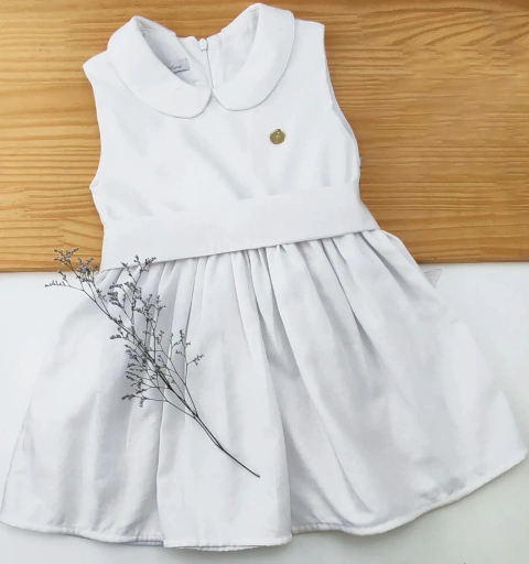 Vestido Princesa Regata Branco Infantil Bebê Índigo Trend