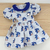 Kit Irmãos Camisa Social ou Body Sonic Bermuda Azul Royal Casual Vestido Princesa Com Manga Bufante Sonic Índigo Trend - Índigo Trend