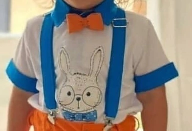 Camiseta ou Body T-Shirt 2 em 1 Summer Branca e Azul Maya Coelho Páscoa Adulto Infantil Bebê Índigo Trend