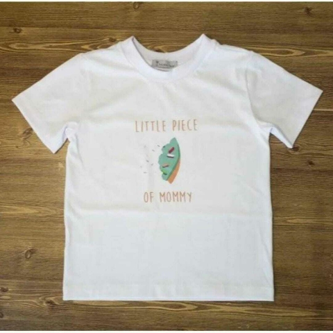 Camiseta ou Body T-Shirt Branca Donuts Little Piece of Mommy Infantil Bebê Índigo Trend